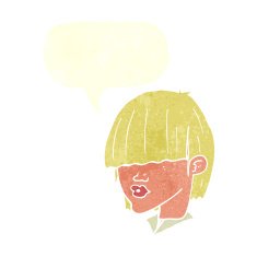 cartoon fashion haircut with speech bubble N11