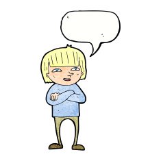 cartoon happy person with speech bubble N36