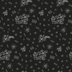 Hand drawn Valentine's day tattoo pattern