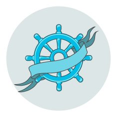 Ship Wheel Banner isolated whith ribbon N2