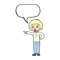 cartoon woman telling off with speech bubble N12