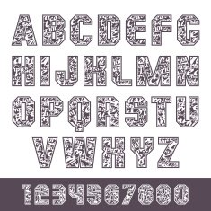 Sans serif font with the contours