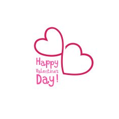 Two outline hearts symbol greeting card