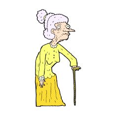 comic cartoon old woman N3