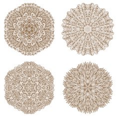 Set of four hand drawn ornaments N9