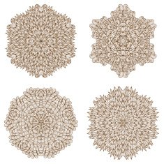 Set of four hand drawn ornaments N10