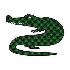 comic cartoon crocodile N14