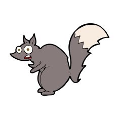 funny startled squirrel cartoon N10