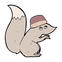 cartoon squirrel wearing hat N4