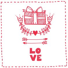 Hand drawn vector illustration - I love you doodle icon