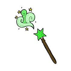 comic cartoon magic wand N13