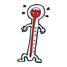 comic cartoon hot thermometer N3