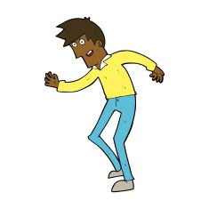 cartoon happy man dancing N53