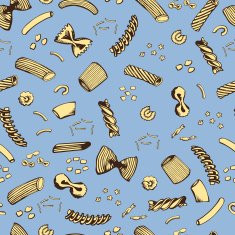 Decorative pattern with different types of pasta