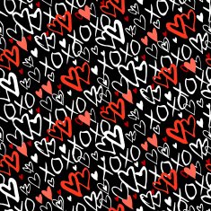 Pattern with hand painted hearts N35