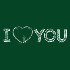 Vector Chalk Sketch Illustration - I Love You N2