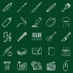 Vector Set of Chalk Art Icons