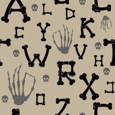 Seamless background letters made with bones