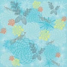Mod Bird and Flower Background