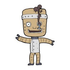 cartoon funny old robot N15