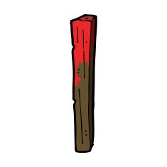 cartoon bloody wooden post N4