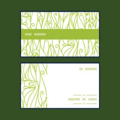 Vector abstract swirls texture horizontal stripe frame pattern business cards N2