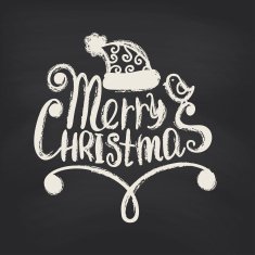 Merry Christmas on blackboard background N7