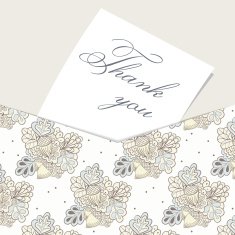 Envelope card with hand drawn oak pattern