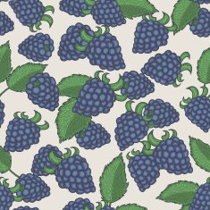 Doodle blackberries seamless pattern