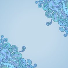 Template design card Abstract paisley element border