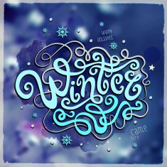 Winter hand lettering - handmade calligraphy