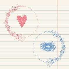 vector chalk doodle sketch of wreath N11