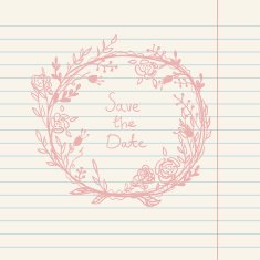 vector chalk doodle sketch of wreath N12
