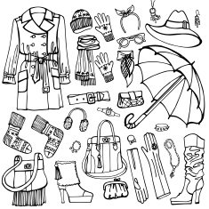 Outline Sketchy Females outerwear accessories set