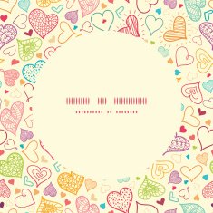 Vector doodle hearts heart silhouette pattern frame N19
