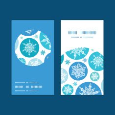 Vector round snowflakes Christmas snowflake silhouette pattern frame card template N11