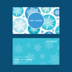 Vector round snowflakes Christmas snowflake silhouette pattern frame card template N12