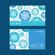 Vector round snowflakes Christmas snowflake silhouette pattern frame card template N14