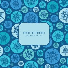 Vector round snowflakes Christmas snowflake silhouette pattern frame card template N15