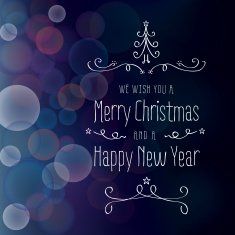 Christmas Card with lights in the background - Illustration