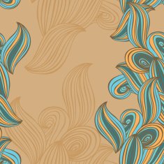 seamless pattern wave background beige and blue vector