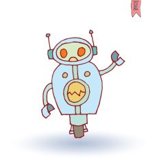 Doodle Robot cartoon vector illustration N42