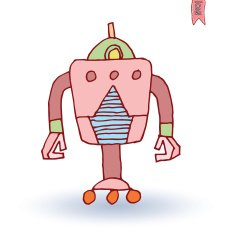 Doodle Robot cartoon vector illustration N45
