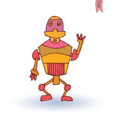 Doodle Robot cartoon vector illustration N47