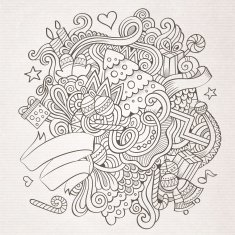 New Year sketch background N2