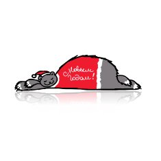 Santa bear sleeping sketch for your design N4