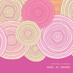 Vector doodle circle texture horizontal frame seamless pattern background