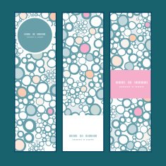 Vector colorful bubbles vertical banners set pattern background