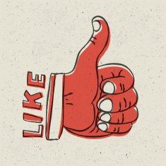 Thumb up symbol Retro styled vector illustration EPS10