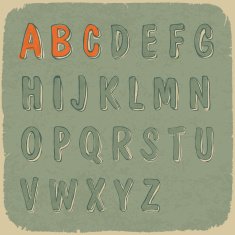 Retro styled sans-serif font Vector EPS10